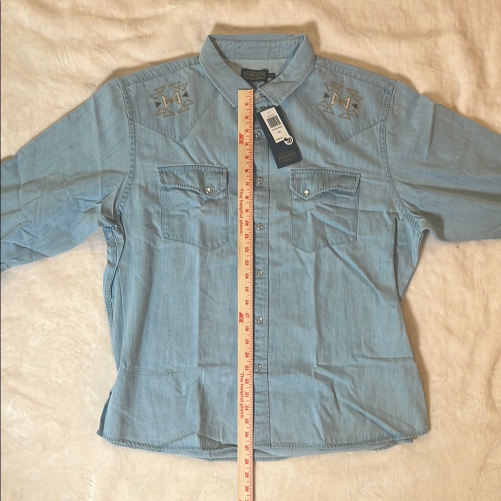 Pendleton Men’s Light Blue Western Shirt Size 2XL NWT - Picture 3 of 15